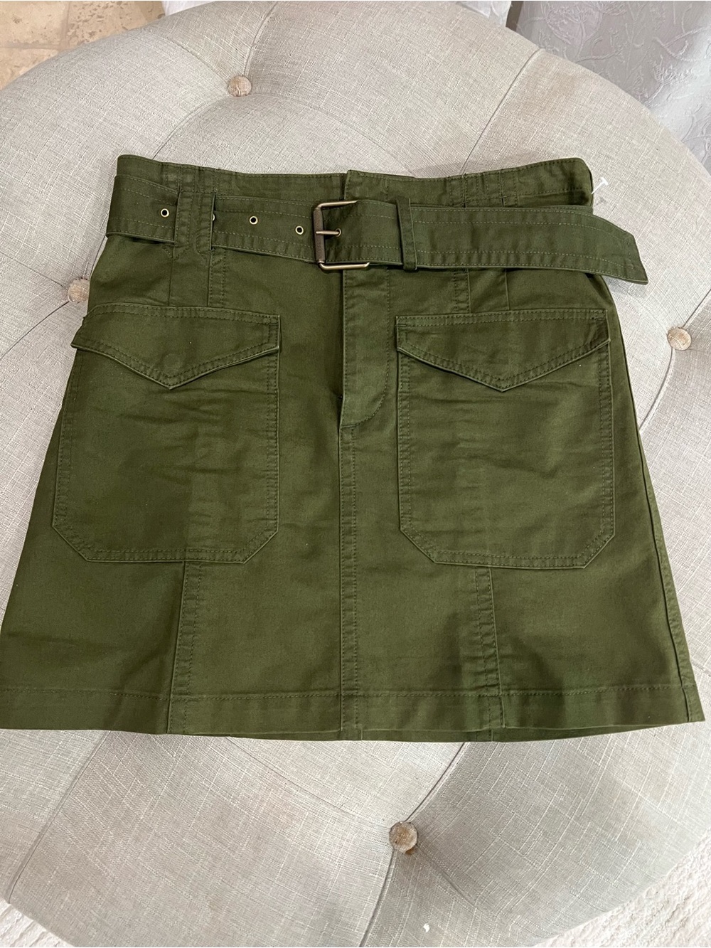 NWOT Banana Republic Olive Green Belted Mini Skirt
